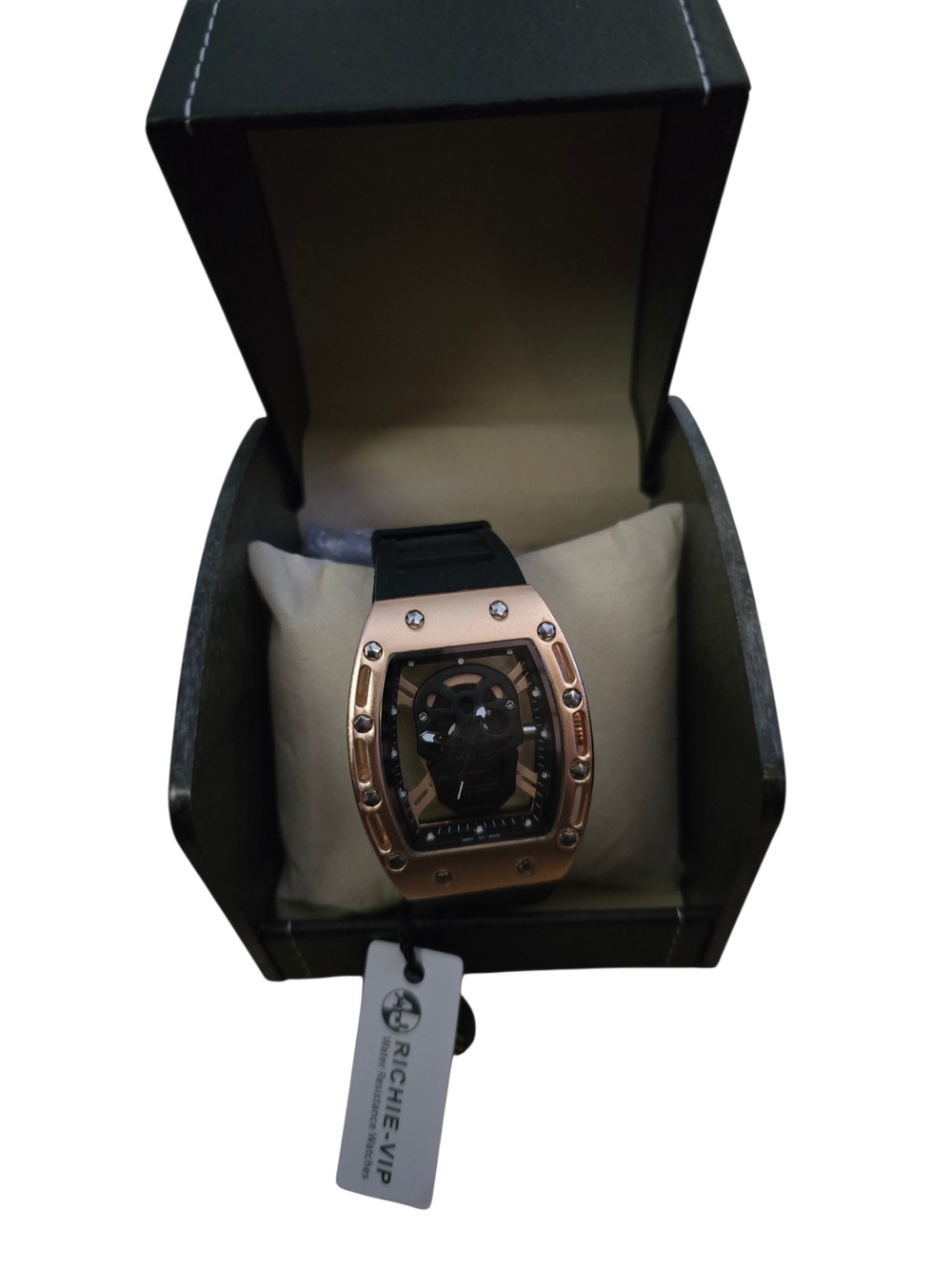 Men's Rose Gold and Black Sport Watch